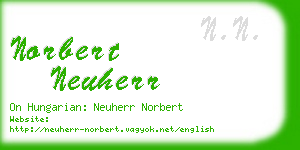 norbert neuherr business card